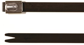 111-00297 MBT27HFC-SP/SS316-BK, Cable Tie, Roller Ball, 681mm x 7.9 mm, Black 316 Stainless Steel, Pk-50
