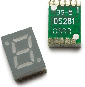 Фото 1/2 HDSM-283C 7-Segment LED Display, CC Red 7.5 mcd RH DP 7mm