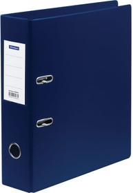 Фото 1/4 Папка-регистратор 70 мм, ПВХ, с карманом на корешке, синяя 340065