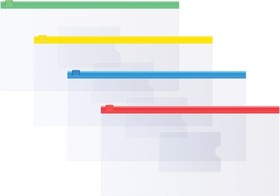 Папка-конверт ZB619611 на zip-молнии, 255х130 мм, ПВХ, 120 мкм, прозрачная ZB6_19611