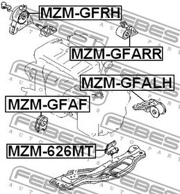 Фото 1/5 MZM626MT, Опора ДВС MAZDA 626 GE 91-97