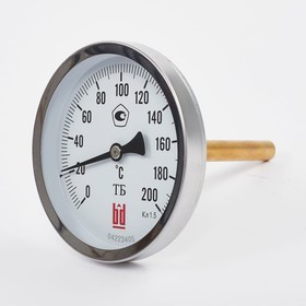 Фото 1/2 Биметаллический термометр ТБ 100Т/100 (0-200С), G1/2, кл. т. 1,5 1161001011