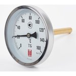 Биметаллический термометр ТБ 100Т/64 (0-160С), G1/2, кл. т. 1,5 1161001023