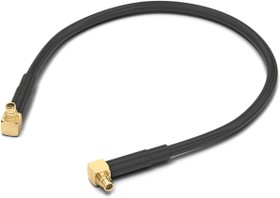 Coaxial cable, MMCX plug (angled) to MMCX plug (angled), 50 Ω, RG-174/U, grommet black, 152.4 mm, 65502410315301
