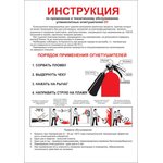 Плакат в-03 "инструкция по применению углекислотных огнетушителей", 210x300 мм, пленка 00-00009607