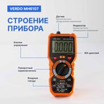Мультиметр цифровой профессиональный до 1000В, ток до 10А VERDO MH6107 ...