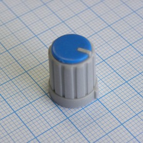 Ручка RR4853 серо-син. лыска d=6mm, Ручка управления, на вал 6 мм с лыской, серо-синяя, год 2022