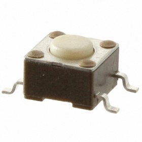 2-1437565-9, Switch Tactile OFF (ON) SPST Round Button Gull Wing 0.05A 24VDC 2.55N SMD T/R