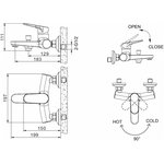 F6191238CP-01-RUS, Смеситель Eler F6191238CP-01 для ванны с душем 00-00003159