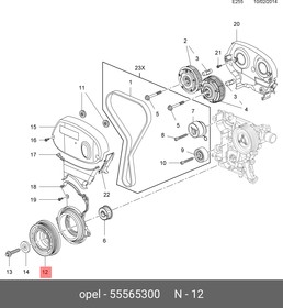 55565300, Шкив коленвала Opel Astra J 2010  Opel Insignia 2008