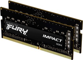 Фото 1/9 Оперативная память Kingston Fury Impact KF432S20IBK2/16 DDR4 - 2x 8ГБ 3200МГц, для ноутбуков (SO-DIMM), Ret