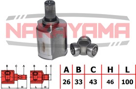 NJ7176NY, ШРУС внутр. левый к-кт RENAULT DUSTER 11- (26x33x146x43)