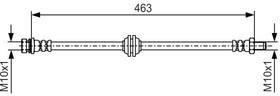 1987481544, Шланг тормозной KIA Spectra (97-) передний левый/правый BOSCH