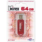 13600-FMURDE64, Флеш накопитель 64GB Mirex Elf, USB 2.0, Красный