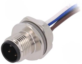 Фото 1/3 T4171210004-001, Straight Male 4 way M12 to Unterminated Sensor Actuator Cable, 200mm