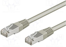 Фото 1/2 Patch cable, RJ45 plug, straight to RJ45 plug, straight, Cat 5e, SF/UTP, PVC, 3 m, gray
