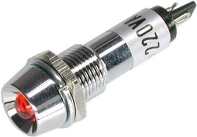 KLS9-IL-M9-03B-N1-R (N-703R), Лампа неоновая с держателем красная 220V