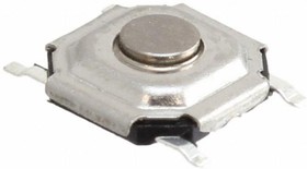 Фото 1/2 8-1437565-1, Switch Tactile OFF (ON) SPST Round Button Gull Wing 0.05A 24VDC 1.57N SMD T/R