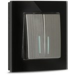 Рамка 1-местная стекло черная "Нептун" (SBE-05b-Glass-FR-1)