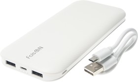 B37 white, Аккумулятор внешний 10000мА/ч для зарядки мобильных устройств FAISON