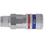 103002155, Brass, Steel Male Pneumatic Quick Connect Coupling, R 1/2 Male Threaded