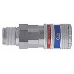 103102155, Brass, Steel Male Pneumatic Quick Connect Coupling, R 1/2 Male Threaded