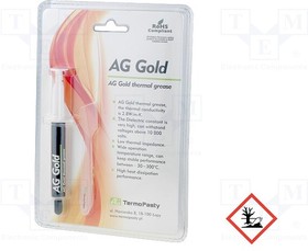 PASTA-GOLD-3, Теплопроводящая паста, Состав силикон + золото, 3г, AG Gold