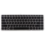 клавиатура для ноутбука HP Envy 14-K черная с серебристой рамком и подсветкой