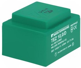 TEZ10/D230/12V, Трансформатор: залитый, 10ВА, 230ВAC, 12В, 833,3мА, PCB, IP00, 280г