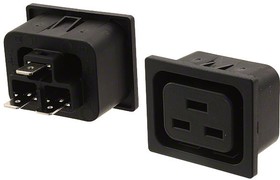 Фото 1/2 4797.3125, Power Entry Connector Receptacle, Female Sockets IEC 320-2-2/J Panel Mount, Snap-In