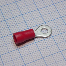 RV1.25-3.7L Red, (RV1.25-3.5L), наконечник кабельный кольцевой с изоляцией d=3.7мм, сеч. пров.0.5-1.5мм2