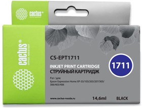 Фото 1/6 Картридж струйный Cactus CS-EPT1711 17XL черный (14.6мл) для Epson XP-33/103/203/207/ 303/306/403/406