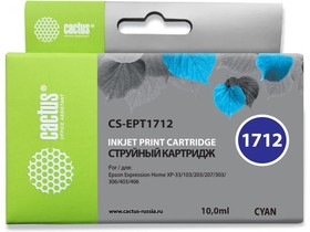 Фото 1/9 Картридж струйный Cactus CS-EPT1712 17XL голубой (10мл) для Epson XP-33/103/203/207/ 303/306/403/406