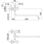 Смеситель для ванны с длинным изливом, Tring TRISB02M10