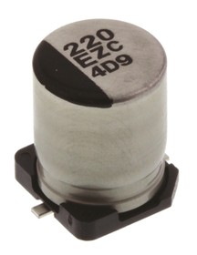Фото 1/2 EEHZC1E221P, Конденсатор электролитический полимерный SMD 220мкФ 25В 8x10,2мм