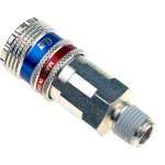 103202152, Brass, Steel Male Pneumatic Quick Connect Coupling, R 1/4 Male Threaded