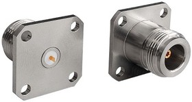 RFNA4JGIMF, N Type Connector Jack, Female Socket 50 Ohms Panel Mount, Through Hole Solder