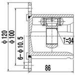 DCV654004, К-кт ШРУСа AUDI: A3, SKODA: OCTAVIA, VW: PASSAT B6/GOLF V,VI/TOURAN ...