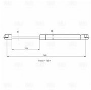 Фото 1/2 GS1843, Упор газовый (амортизатор) для а/м VW Transporter T4 (90-) (крышки багажника с с/о) (GS 1843)