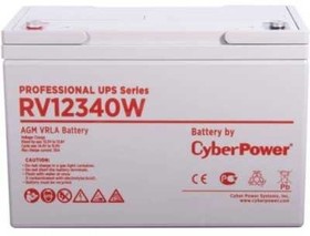 Фото 1/6 CyberPower Аккумуляторная батарея RV 12340W (12В/93 Ач), клемма М6, ДхШхВ 305х168х208мм, вес 31,1кг, срок службы 10 лет