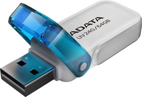 Фото 1/4 Флеш Диск A-DATA 64GB  AUV240-64G-RWH  UV240, USB 2.0, Белый