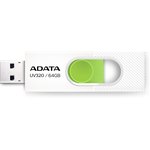 Флеш Диск A-DATA 64GB  AUV320-64G-RWHGN  UV320, USB 3.2, белый/зеленый
