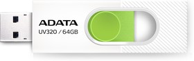 Фото 1/4 Флеш Диск A-DATA 64GB  AUV320-64G-RWHGN  UV320, USB 3.2, белый/зеленый