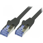 CQ3073S, Patch cord; S/FTP; 6a; stranded; Cu; LSZH; black; 5m; 26AWG
