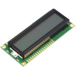 NPC1602LRS-GWA-K, Дисплей: LCD, алфавитно-цифровой, STN Positive, 16x2, LED, PIN: 16