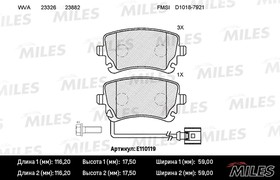 Колодки тормозные задние с датчиком (Смесь Semi-Metallic) VOLKSWAGEN T5 03/MULTIVAN 03 (TRW GDB1557) E110119