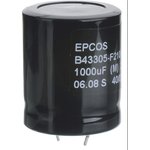 1000μF Aluminium Electrolytic Capacitor 400V dc, Snap-In - B43305A9108M000