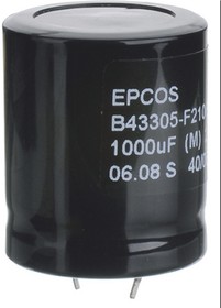 B43305A9108M000, 1000µF Aluminium Electrolytic Capacitor 400V dc, Snap-In - B43305A9108M000