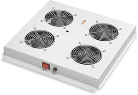 Фото 1/2 LANDE Модуль вентиляторный, 4 вентилятора, с ручным выключателем, 415х431х44мм, для напольных шкафов LANDE, серый