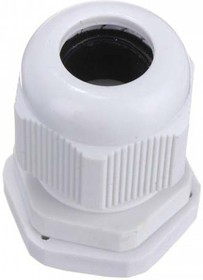 NGM25-WHT, NGM Series White Nylon Cable Gland, M25 Thread, 13mm Min, 18mm Max, IP68